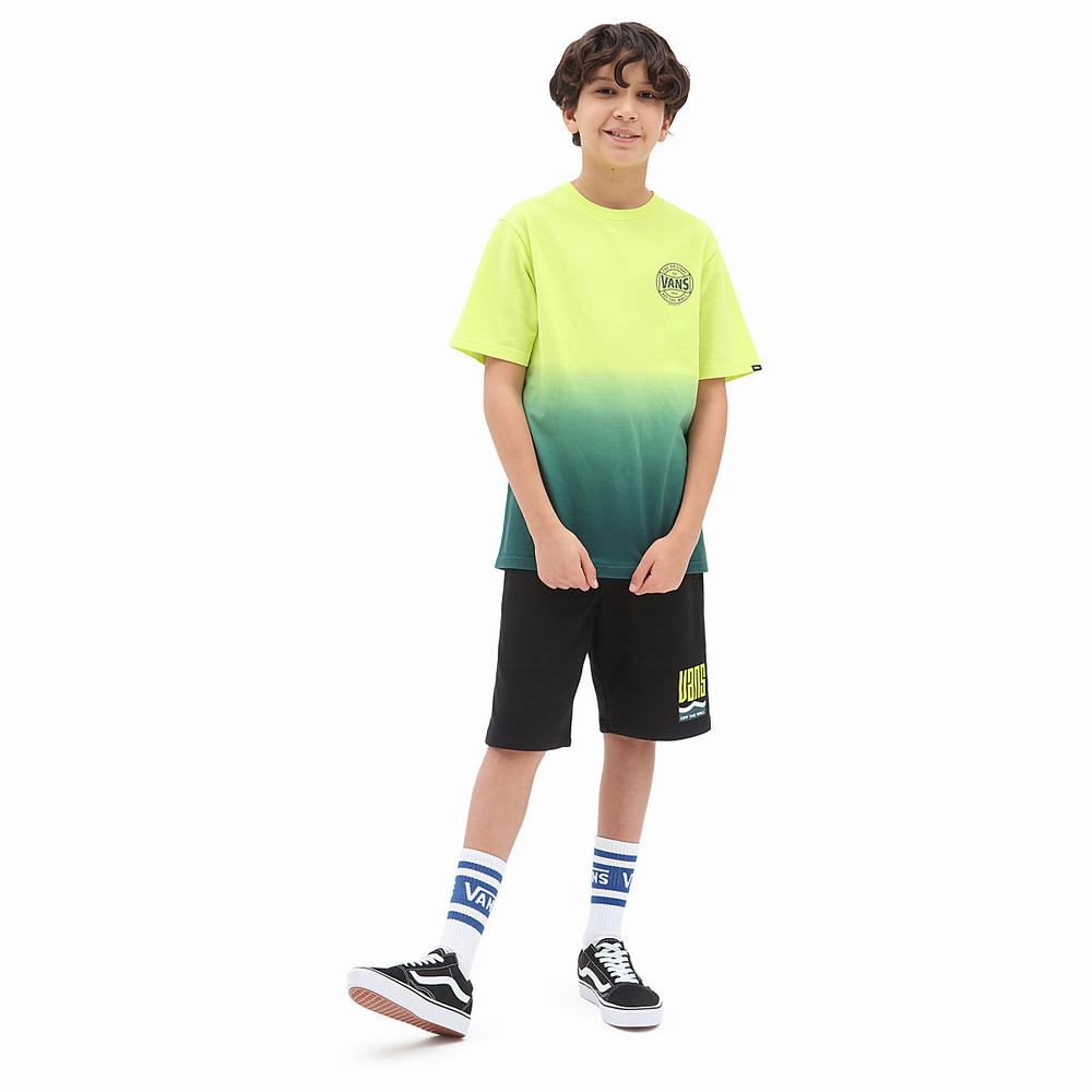 Kids' Vans Dip Dye (8-14 years) T Shirts Green / Yellow | USA81095