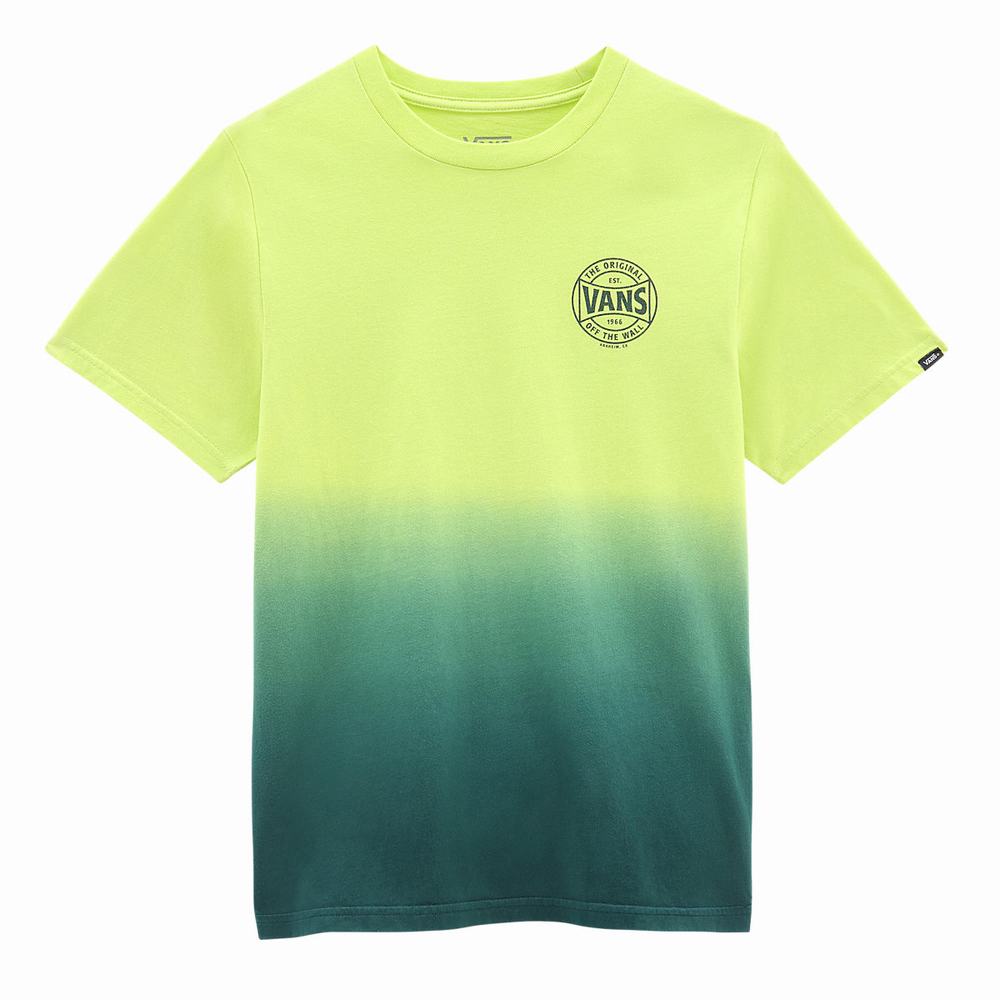 Kids' Vans Dip Dye (8-14 years) T Shirts Green / Yellow | USA81095