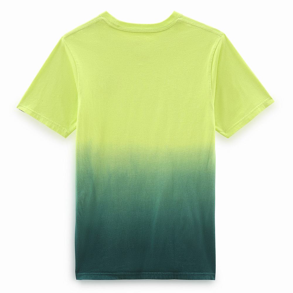 Kids' Vans Dip Dye (8-14 years) T Shirts Green / Yellow | USA81095