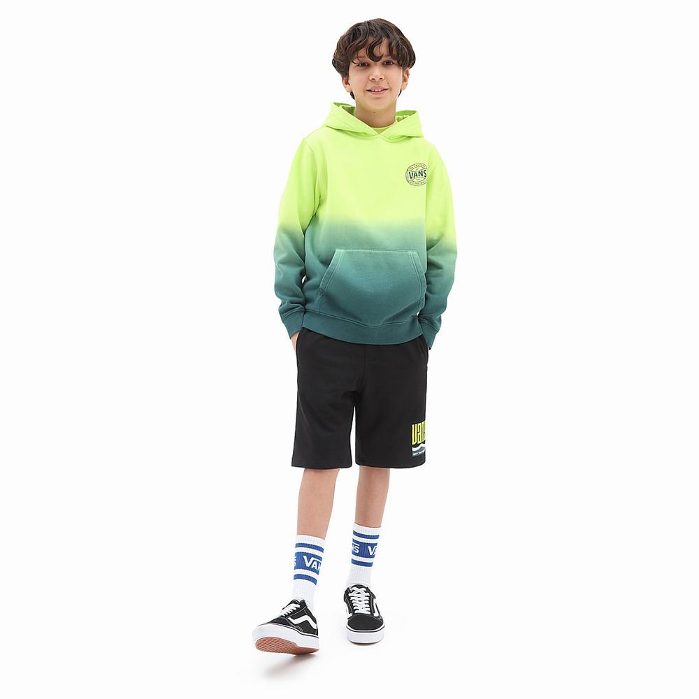 Kids' Vans Dip Dye Sweatshirts Green / Yellow | USA79680