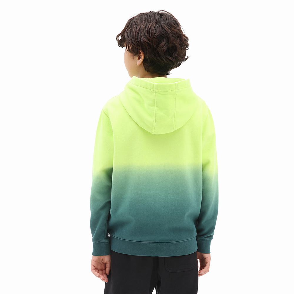 Kids' Vans Dip Dye Sweatshirts Green / Yellow | USA79680