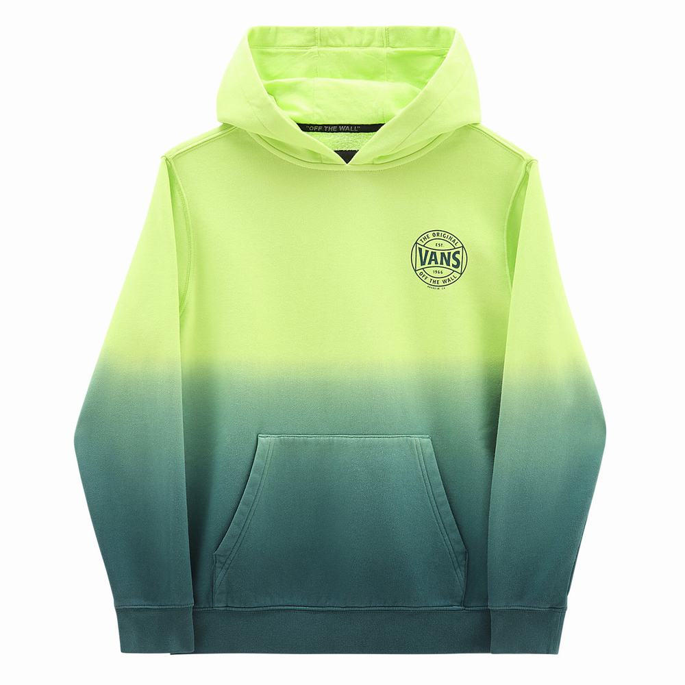 Kids' Vans Dip Dye Sweatshirts Green / Yellow | USA79680