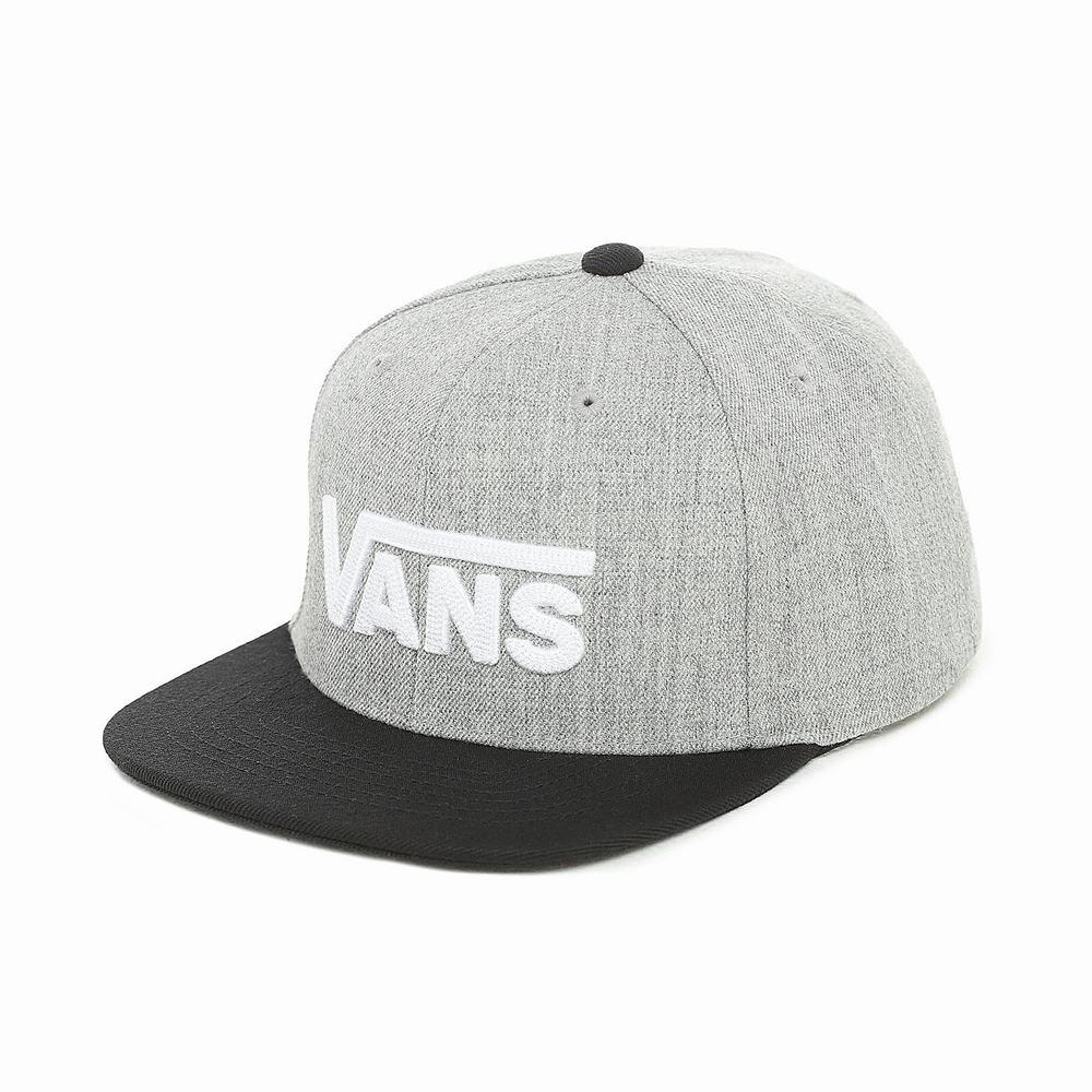 Kids' Vans Drop V Snapback Hat (8-14+ years) Hats Grey | USA57204