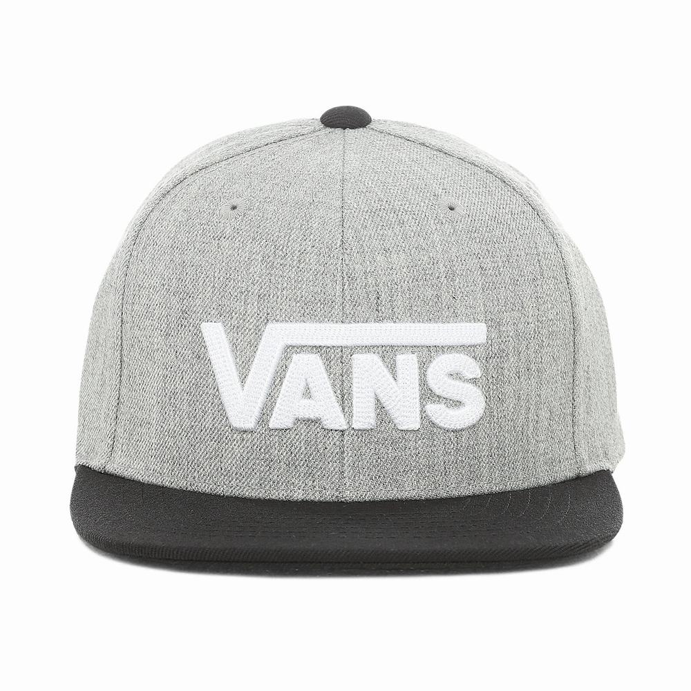 Kids\' Vans Drop V Snapback Hat (8-14+ years) Hats Grey | USA57204