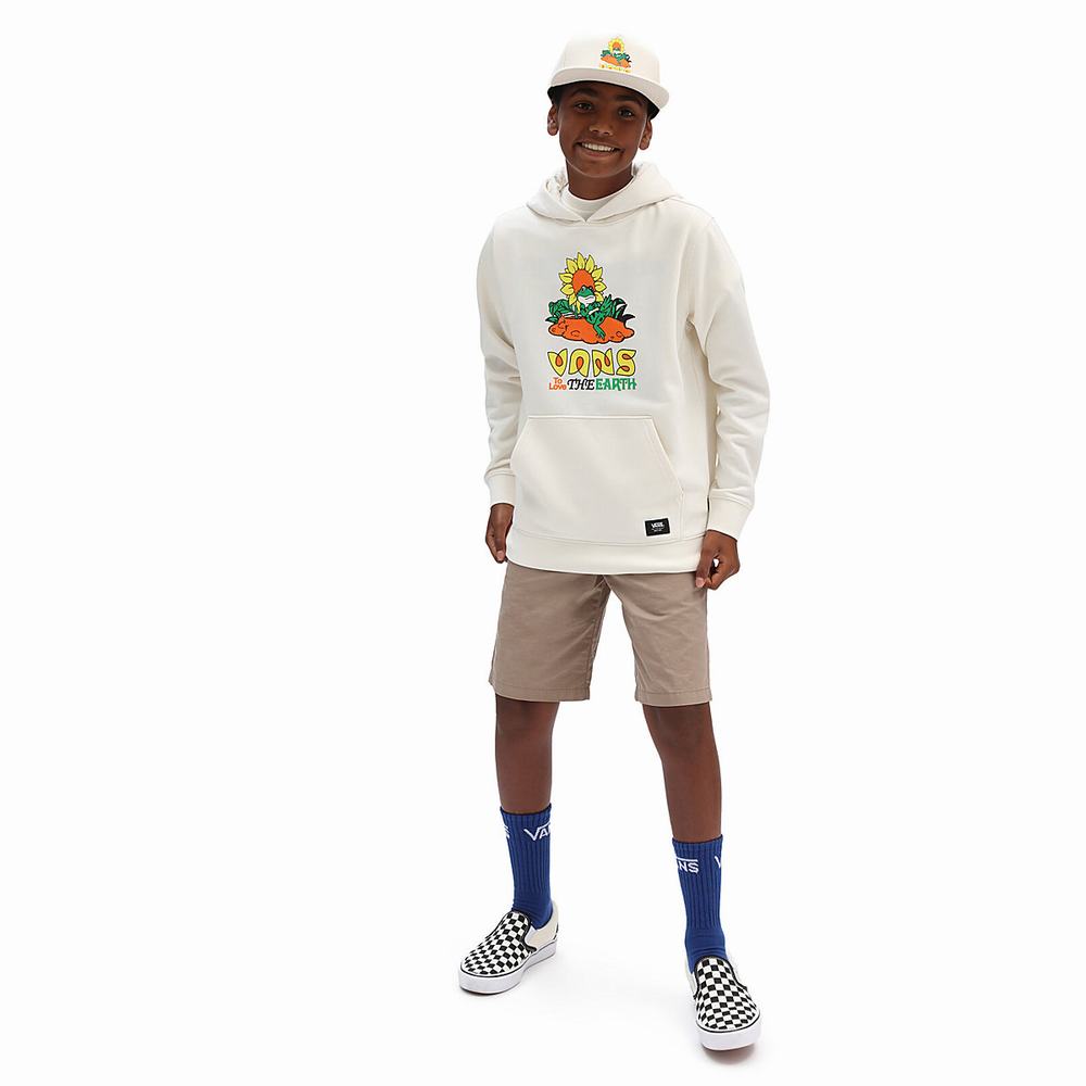 Kids' Vans Eco Positivity (8-14 years) Hoodie White | USA57932