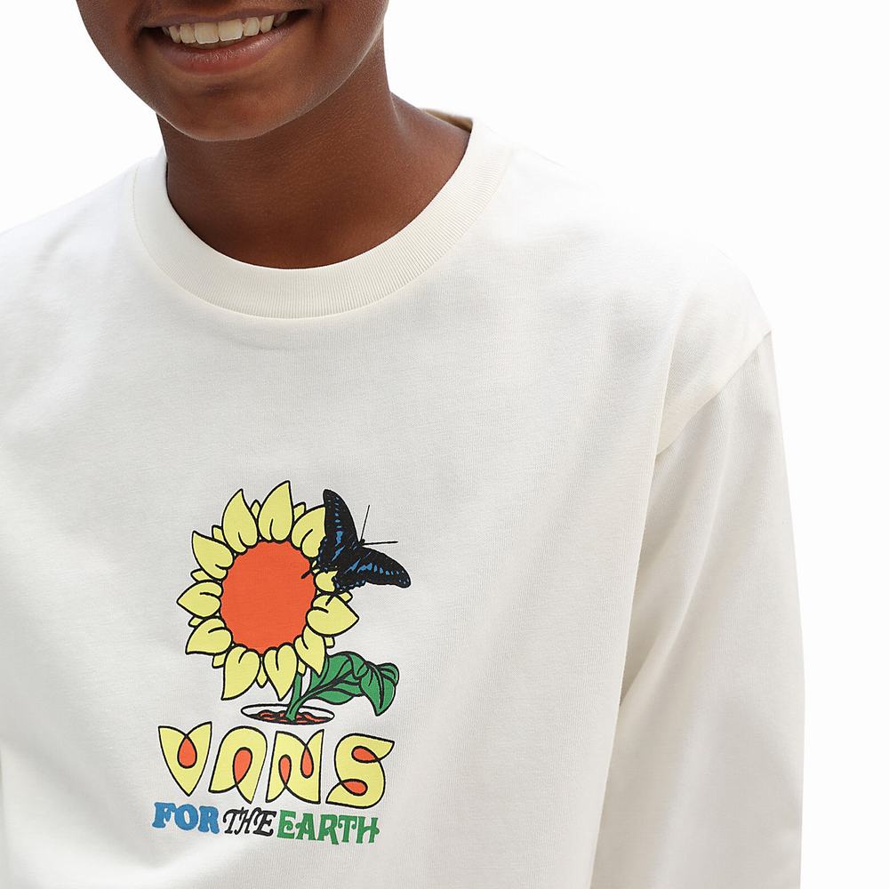 Kids' Vans Eco Positivity (8-14 years) T Shirts White | USA95324