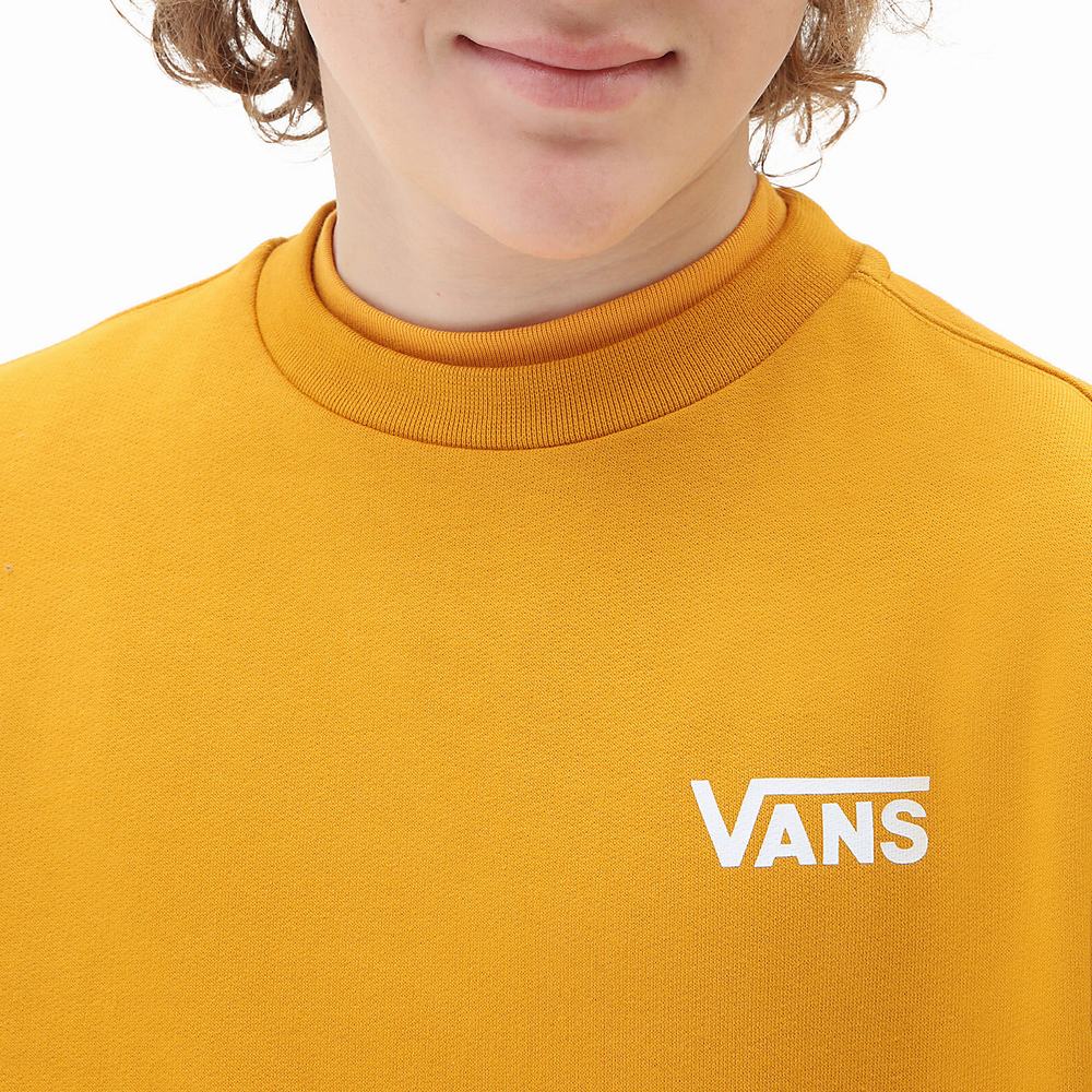 Kids' Vans Exposition Check Crew (8-14 years) Sweatshirts Yellow / Orange | USA93610