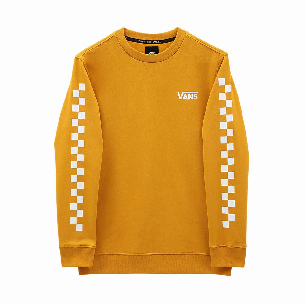 Kids' Vans Exposition Check Crew (8-14 years) Sweatshirts Yellow / Orange | USA93610