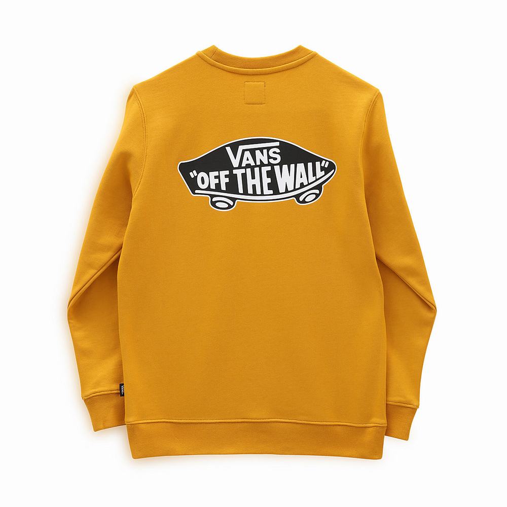 Kids' Vans Exposition Check Crew (8-14 years) Sweatshirts Yellow / Orange | USA93610