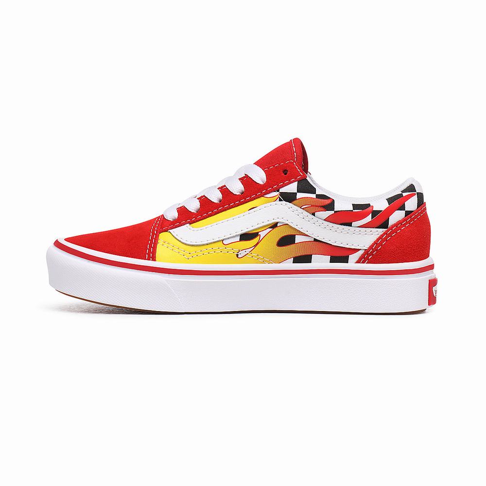 Kids' Vans Flame ComfyCush Old Skool (4-8 years) Sneakers Red | USA56287