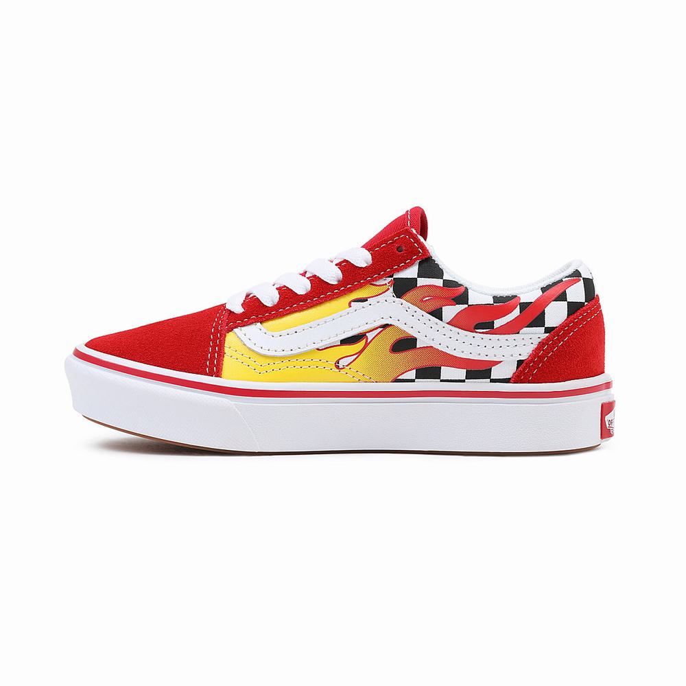 Kids' Vans Flame ComfyCush Old Skool (4-8 years) Sneakers Red | USA56287