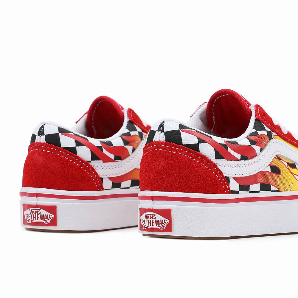 Kids' Vans Flame ComfyCush Old Skool (4-8 years) Sneakers Red | USA56287