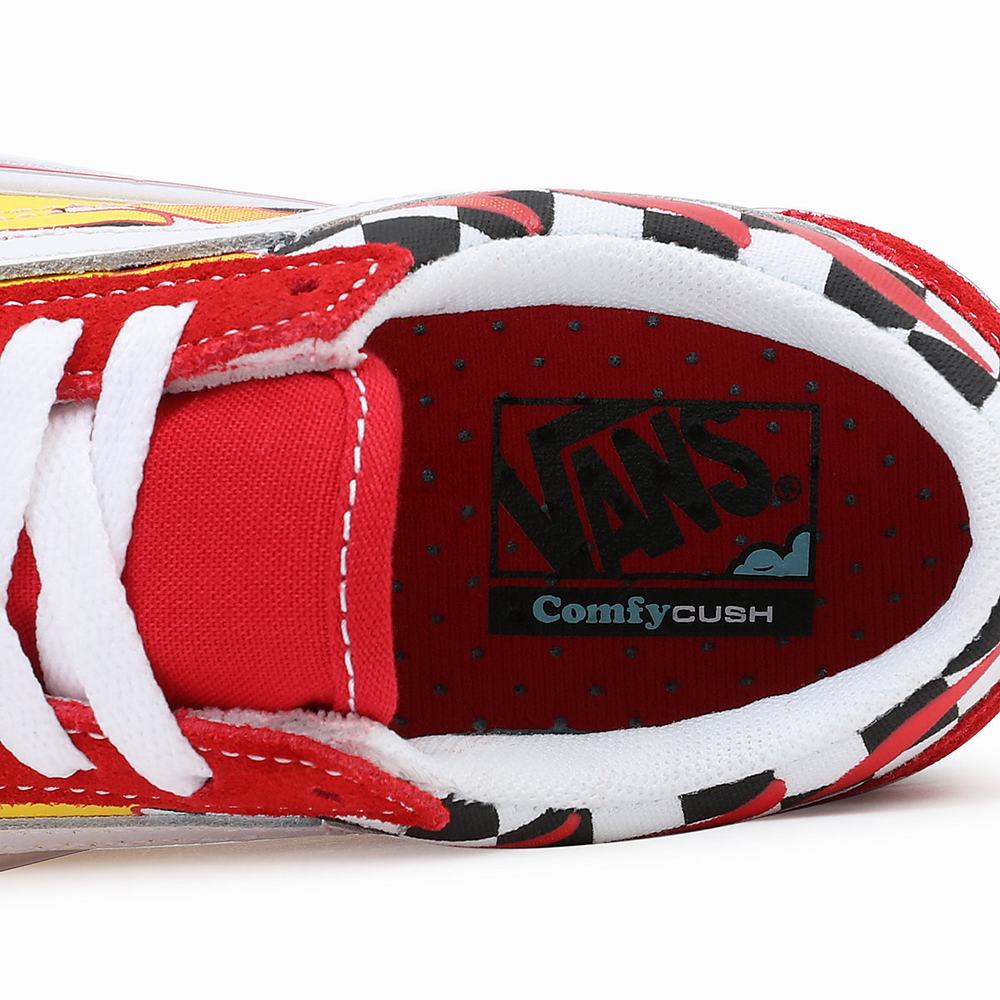 Kids' Vans Flame ComfyCush Old Skool (4-8 years) Sneakers Red | USA56287