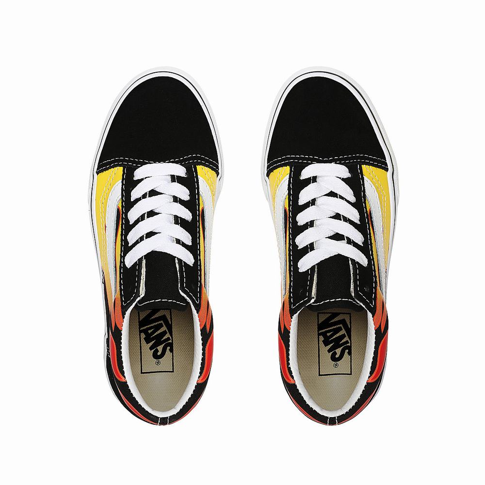 Kids' Vans Flame Old Skool (4-8 years) Sneakers Black | USA34897