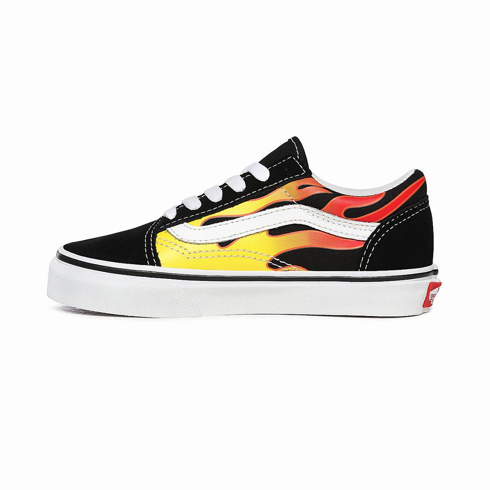 Kids' Vans Flame Old Skool (4-8 years) Sneakers Black | USA34897