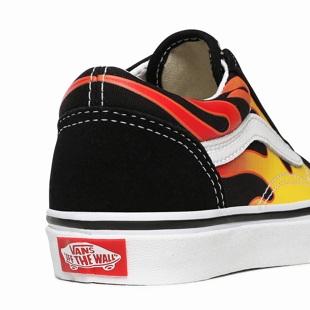 Kids' Vans Flame Old Skool (4-8 years) Sneakers Black | USA34897