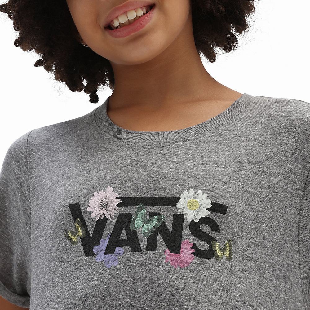 Kids' Vans Flower Picker (8-14 years) T Shirts Grey | USA12957