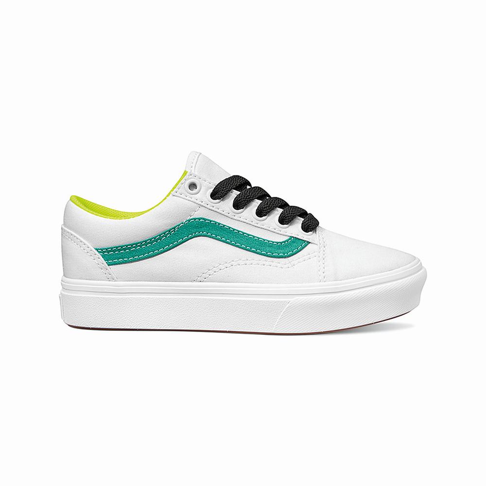 Kids\' Vans Fluro ComfyCush Old Skool (8-14 years) Sneakers White | USA43120