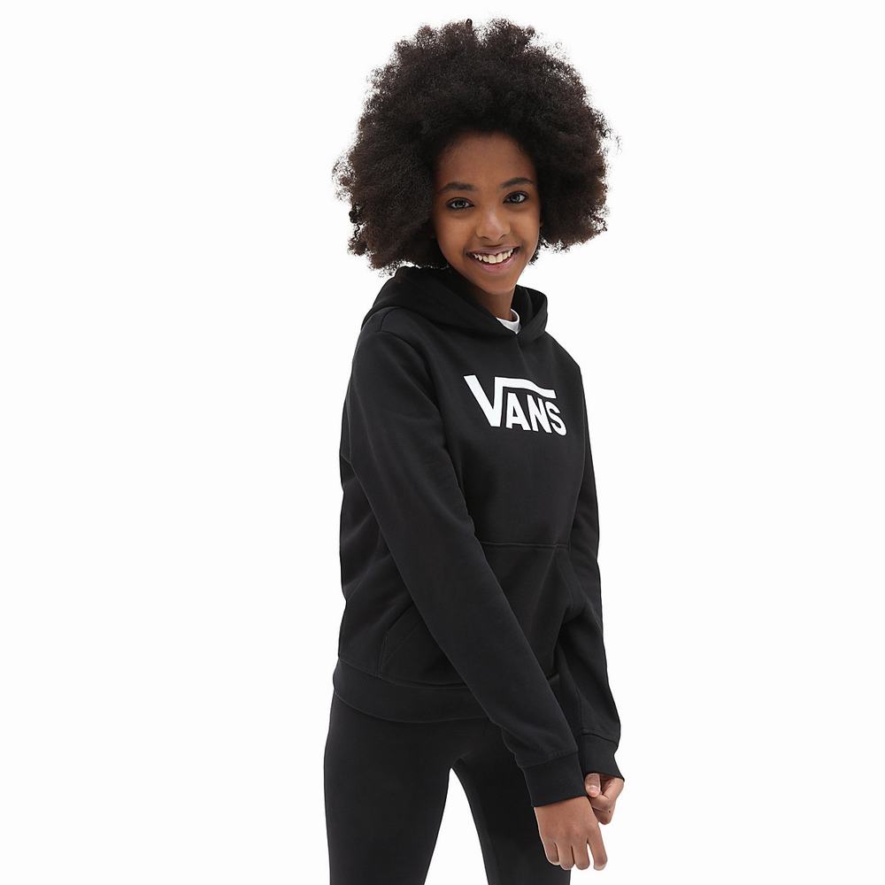 Kids\' Vans Flying V (8-14 years) Hoodie Black | USA81026