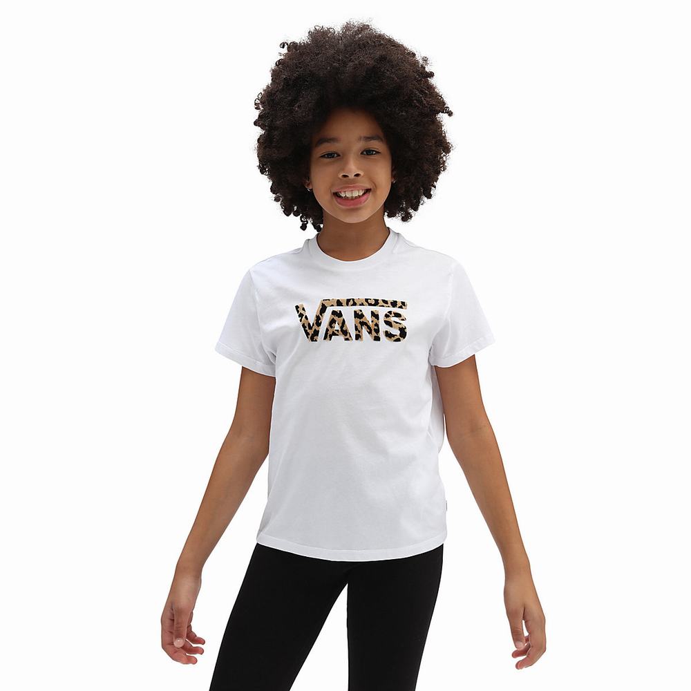 Kids\' Vans Flying V Crew (8-14 years) T Shirts White | USA37549