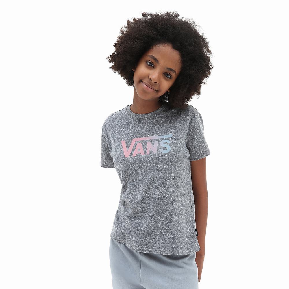 Kids\' Vans Flying V Crew (8-14 years) T Shirts Grey | USA53960