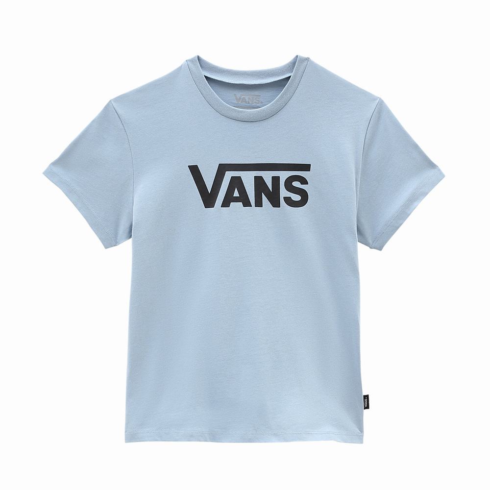 Kids' Vans Flying V Crew (8-14 years) T Shirts Blue | USA61734