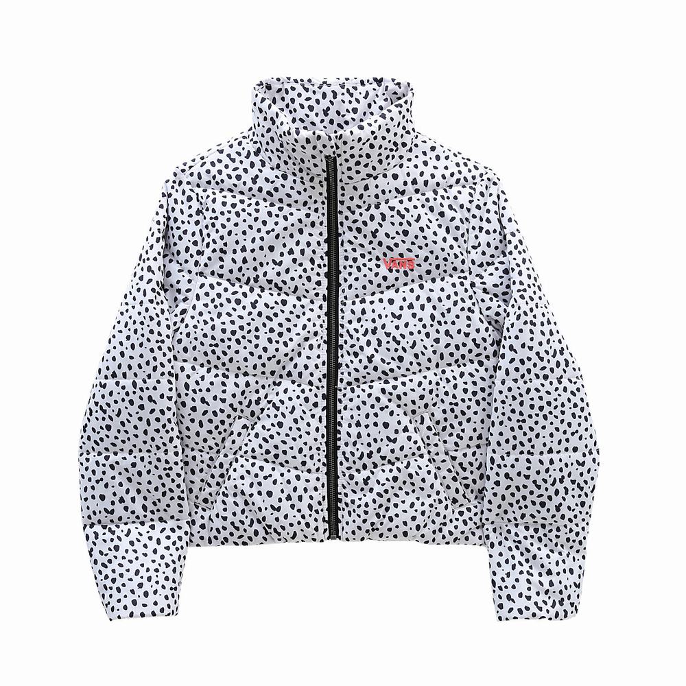 Kids' Vans Foundry Puffer Print MTE (8-14 years) Jackets Black / White | USA80792