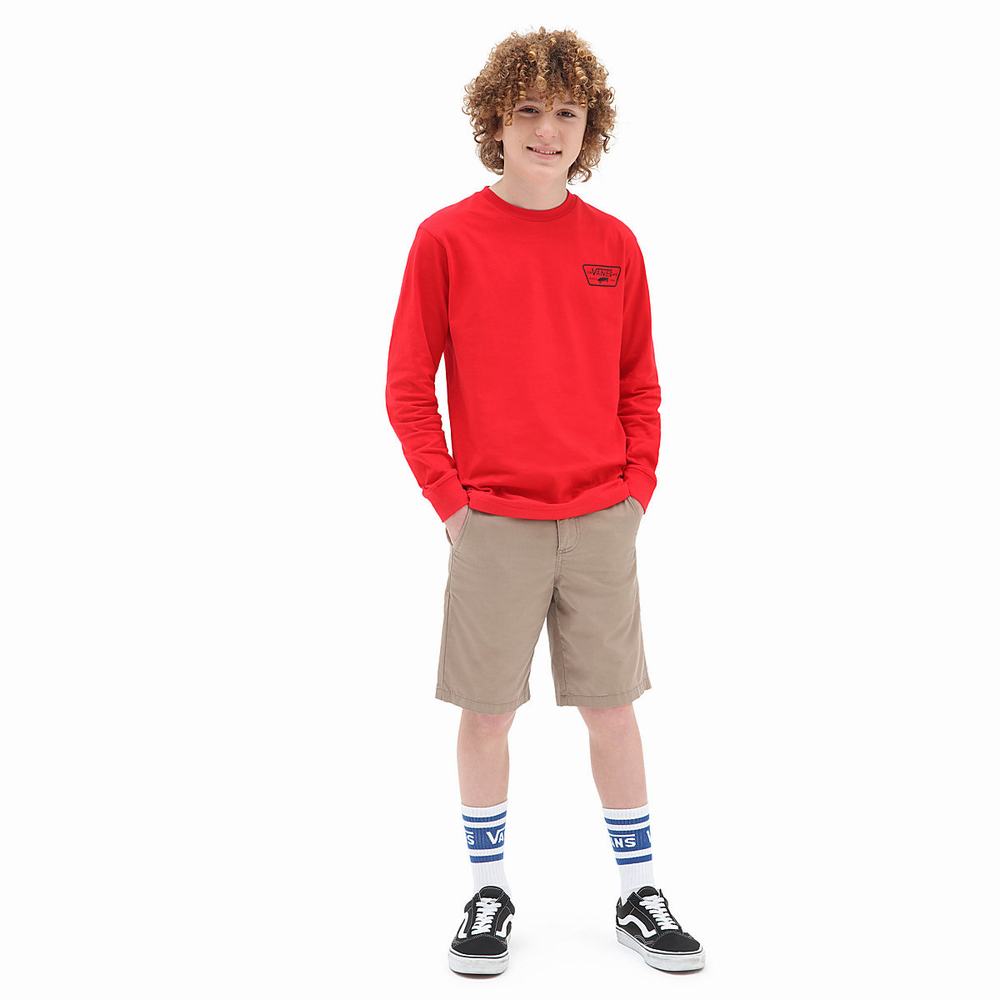 Kids' Vans Full Patch Back T Shirts Red | USA02381