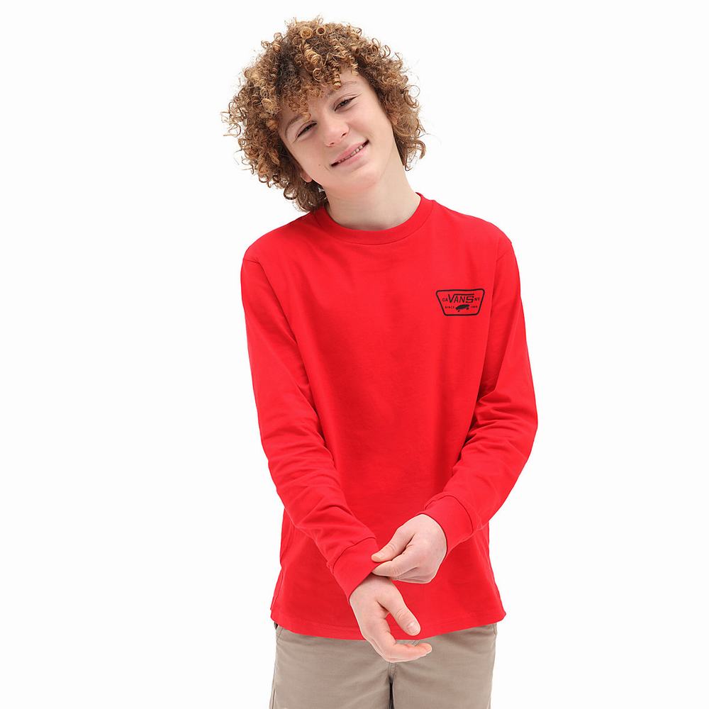 Kids' Vans Full Patch Back T Shirts Red | USA02381