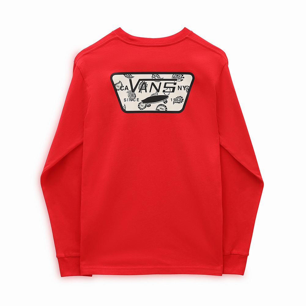 Kids' Vans Full Patch Back T Shirts Red | USA02381