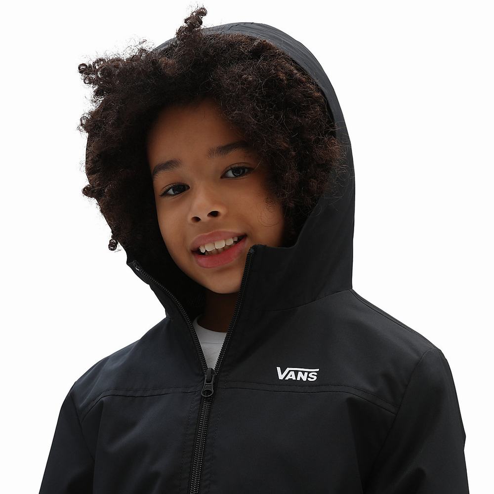 Kids' Vans Gr Kastle Classic Windbreaker (8-14 years) Jackets Black / White | USA35617