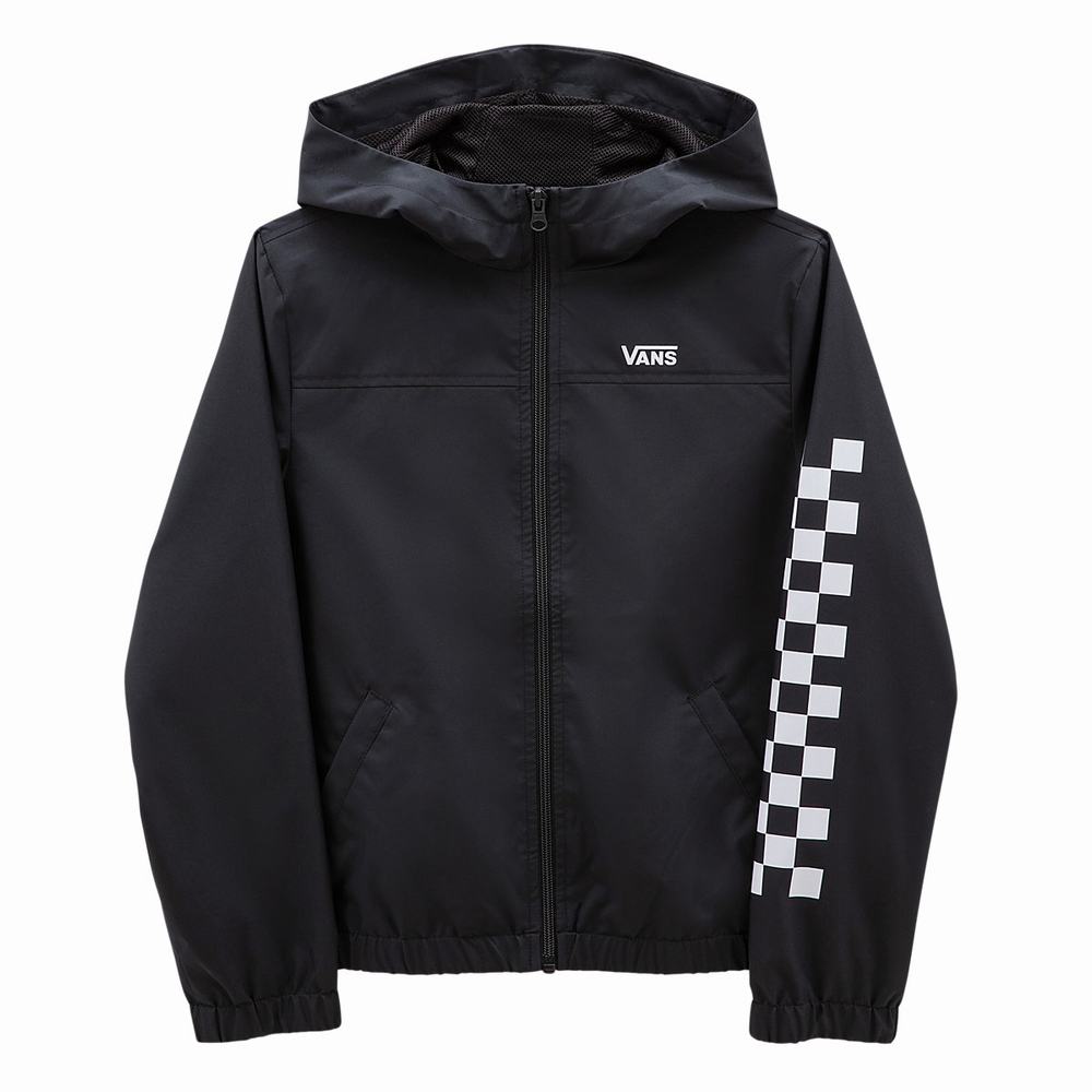 Kids' Vans Gr Kastle Classic Windbreaker (8-14 years) Jackets Black / White | USA35617