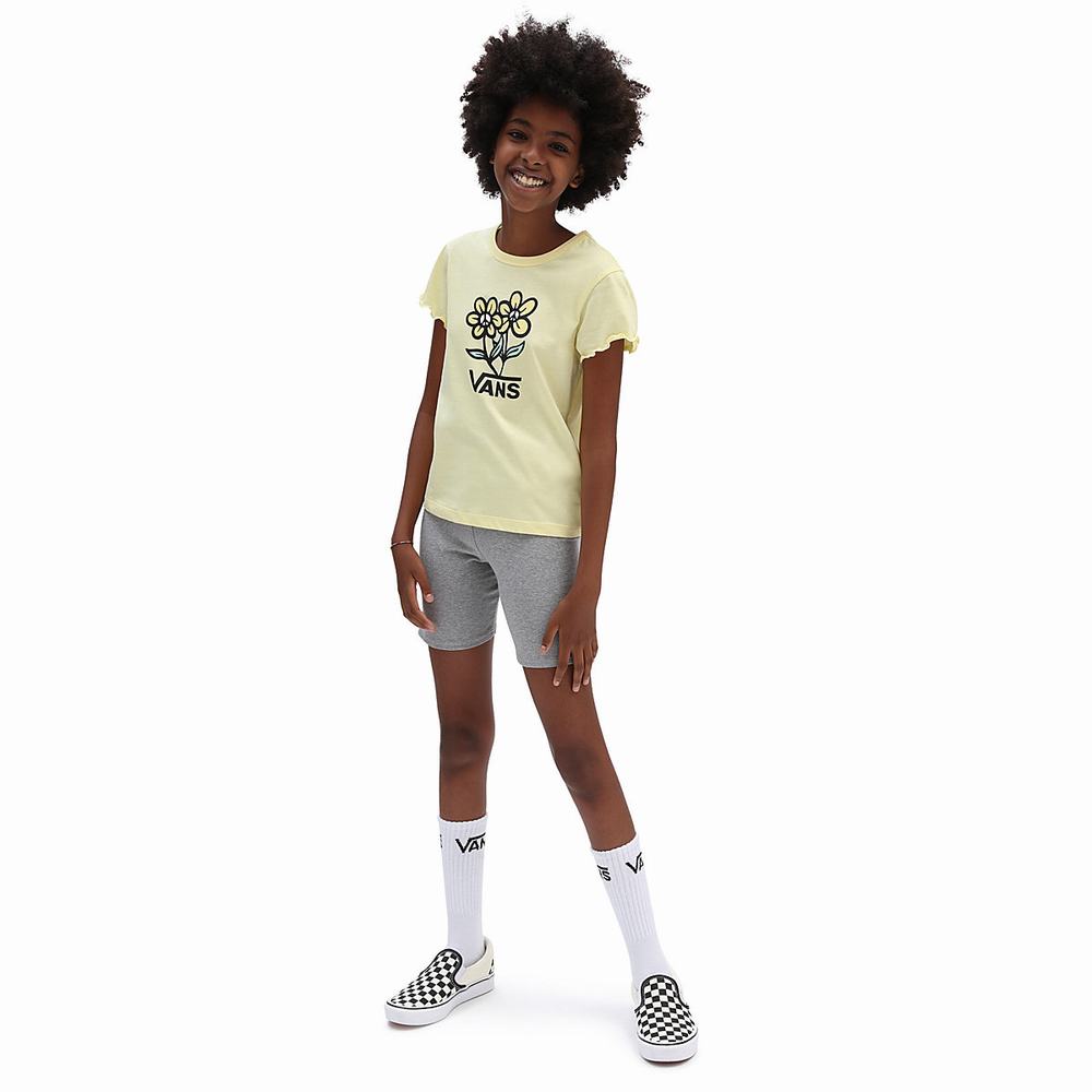 Kids' Vans Ground Level (8-14 years) T Shirts Yellow | USA04176