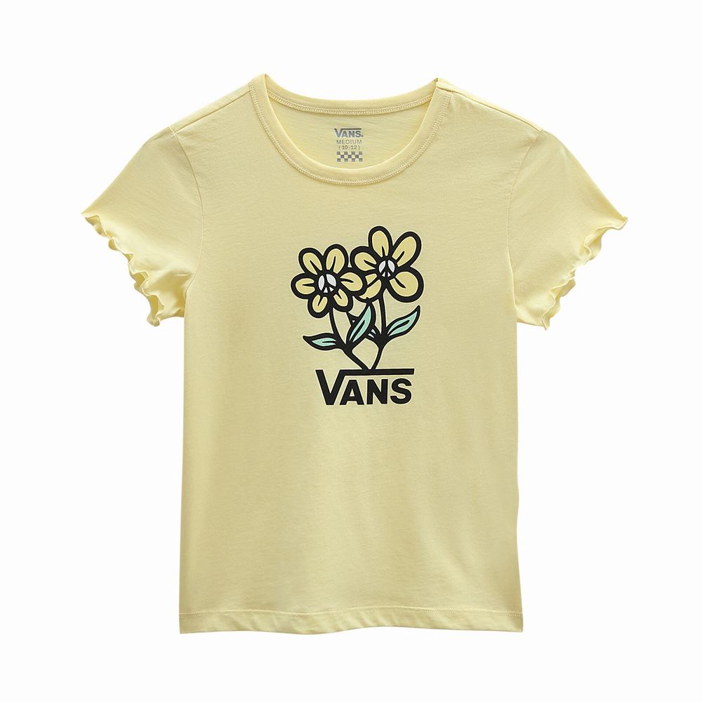 Kids' Vans Ground Level (8-14 years) T Shirts Yellow | USA04176