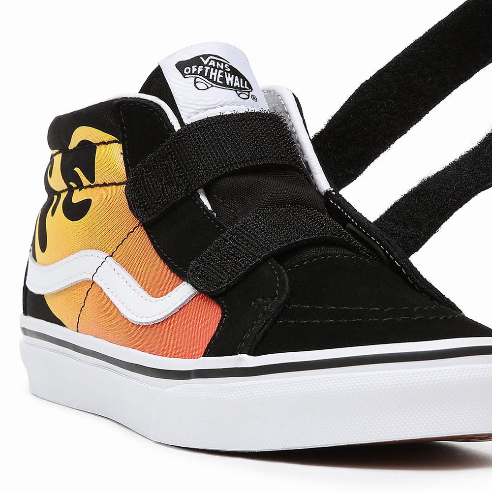 Kids' Vans Hot Flame Sk8-Mid Reissue V (8-14 years) Sneakers Black | USA87961