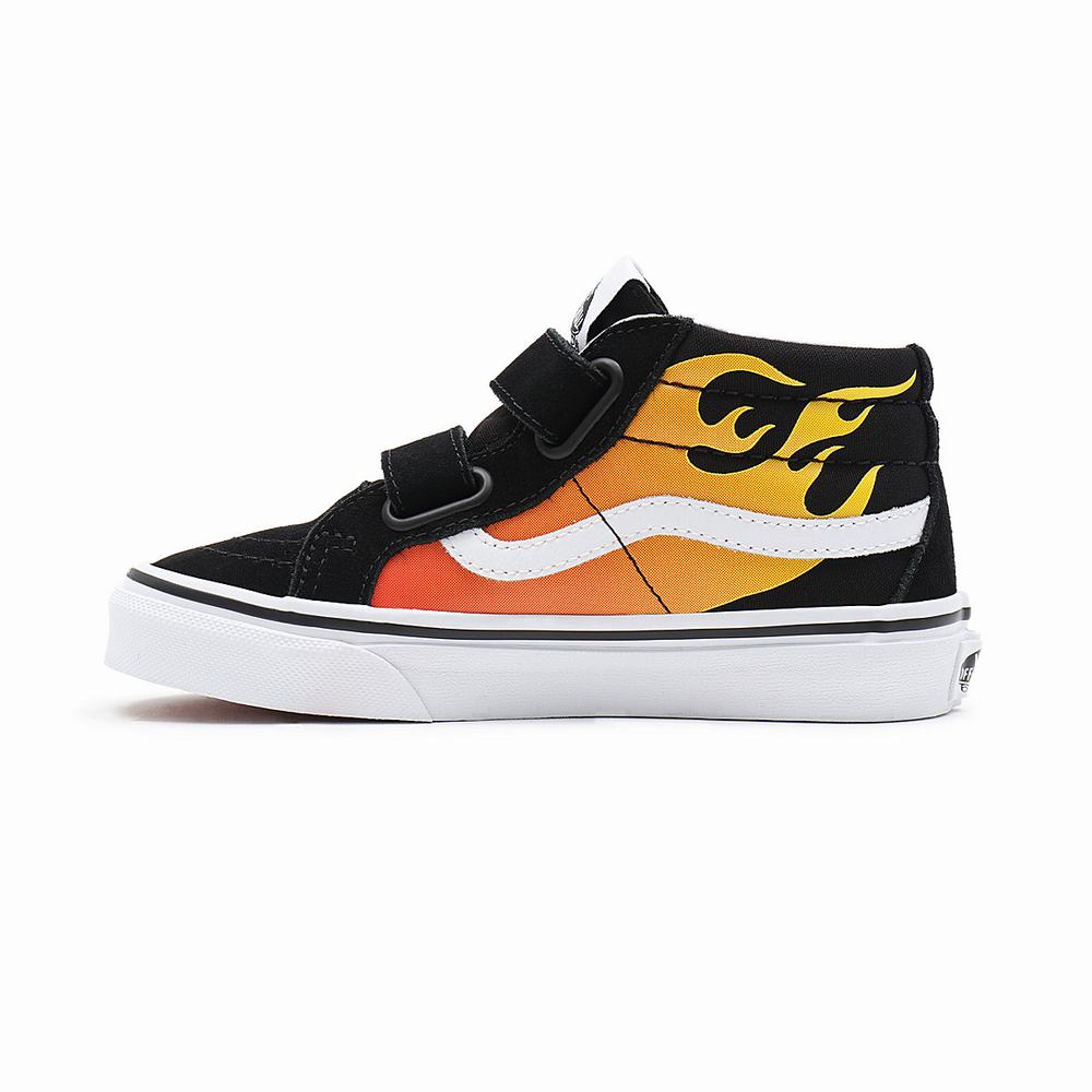 Kids' Vans Hot Flame Sk8-Mid Reissue V (4-8 years) Sneakers Black | USA92086