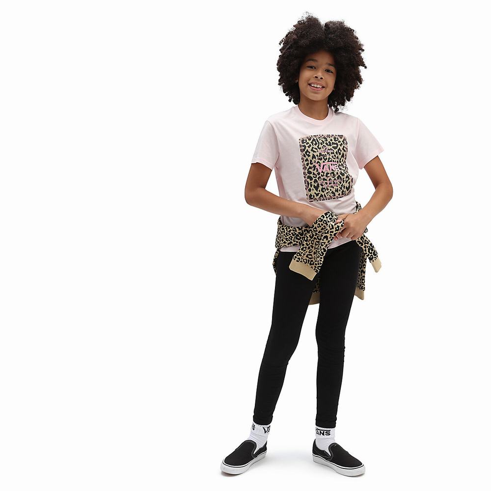 Kids' Vans Jewel Leopard (8-14 years) T Shirts Pink | USA49670