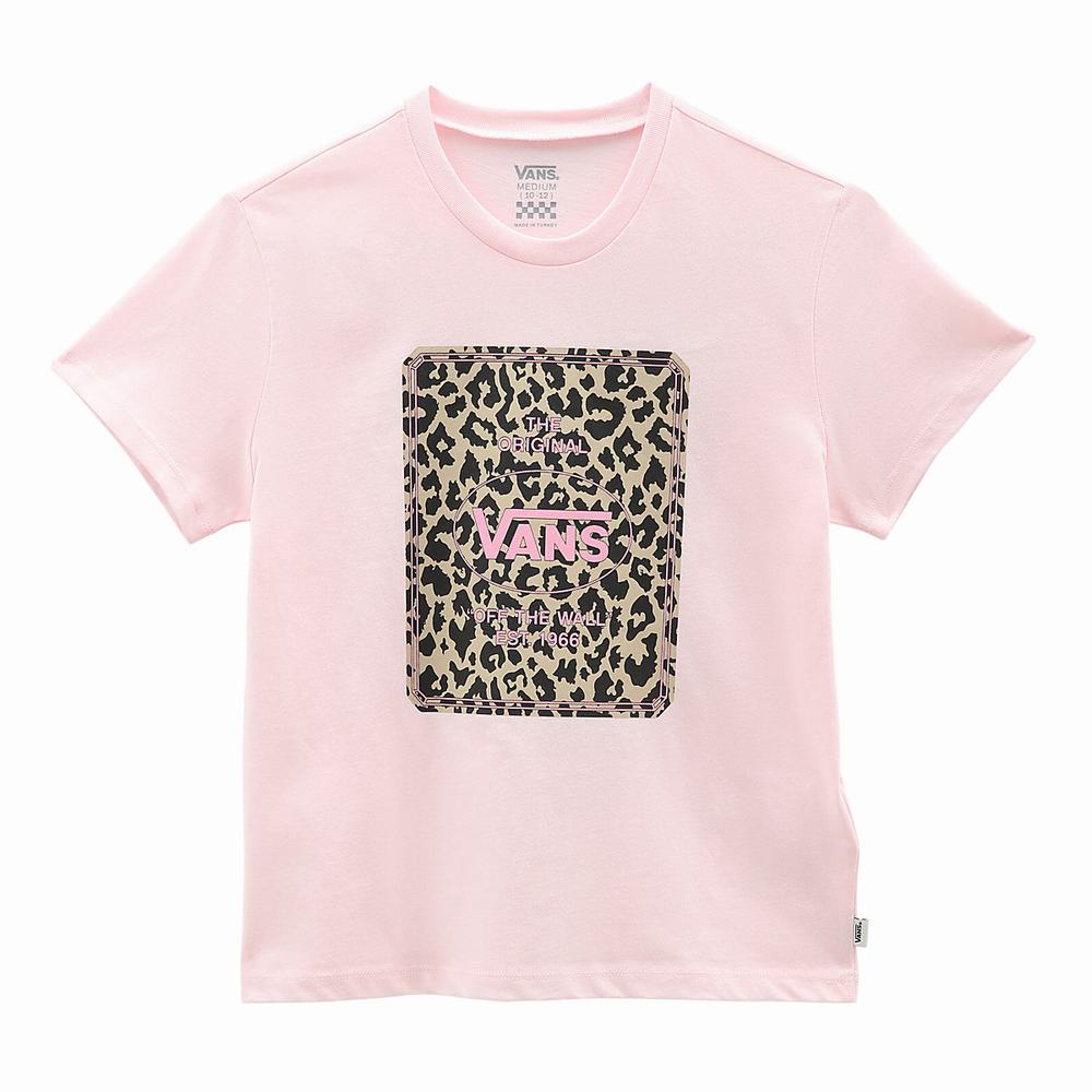 Kids' Vans Jewel Leopard (8-14 years) T Shirts Pink | USA49670