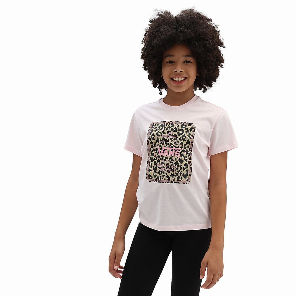 Kids\' Vans Jewel Leopard (8-14 years) T Shirts Pink | USA49670