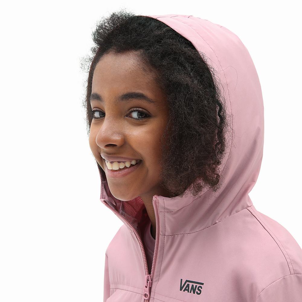 Kids' Vans Kastle Classic Windbreaker (8-14 years) Jackets Pink | USA95023