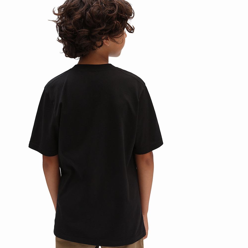 Kids' Vans Left Chest (8-14 years) T Shirts Black | USA14206