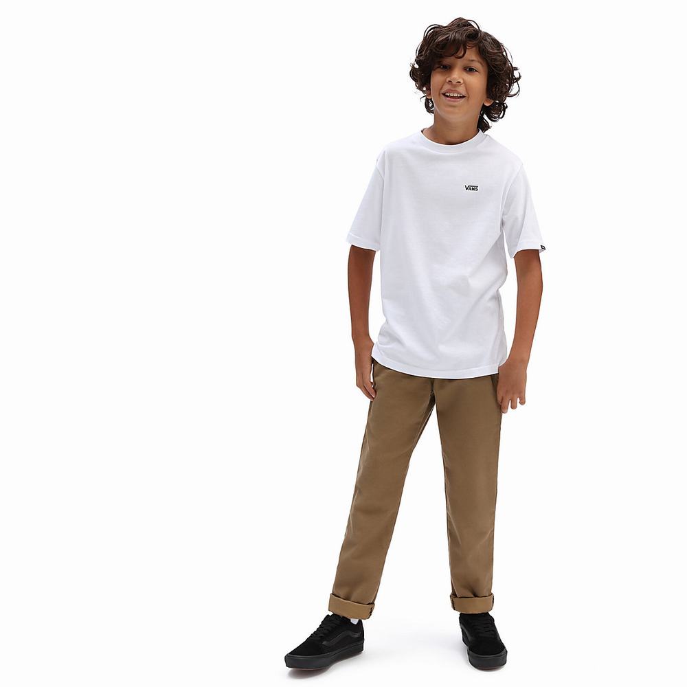 Kids' Vans Left Chest (8-14 years) T Shirts White | USA17824