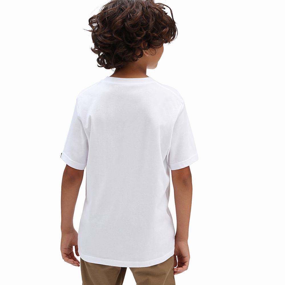 Kids' Vans Left Chest (8-14 years) T Shirts White | USA17824