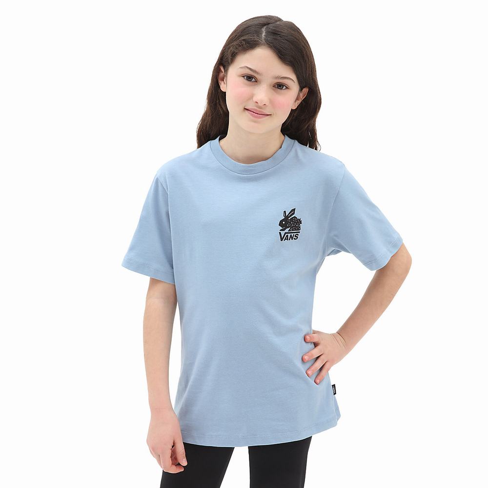 Kids' Vans Lizzie (8-14 years) T Shirts Blue | USA45270