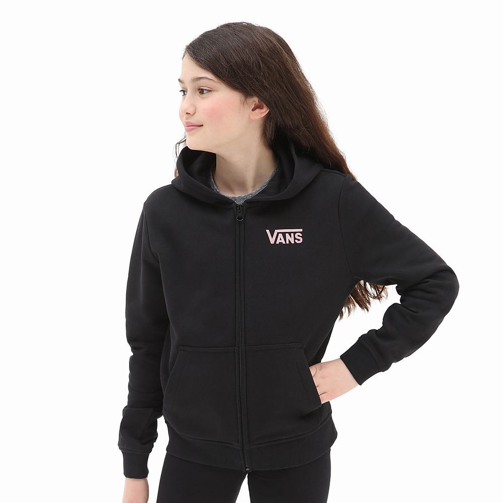 Kids' Vans Lizzie Zip (8-14 years) Hoodie Black | USA50826