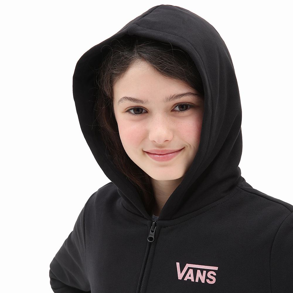 Kids' Vans Lizzie Zip (8-14 years) Hoodie Black | USA50826