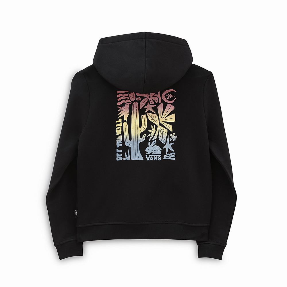 Kids' Vans Lizzie Zip (8-14 years) Hoodie Black | USA50826