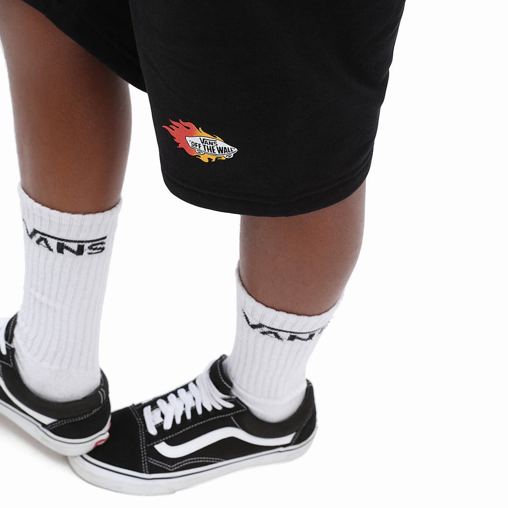 Kids' Vans Logo Repeat Fleece (8-14 years) Shorts Black | USA26540