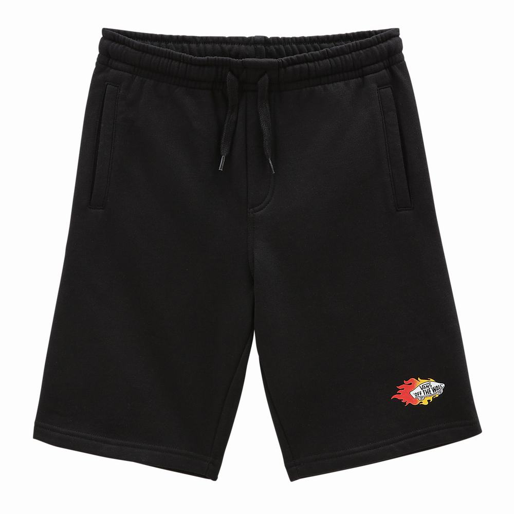 Kids' Vans Logo Repeat Fleece (8-14 years) Shorts Black | USA26540