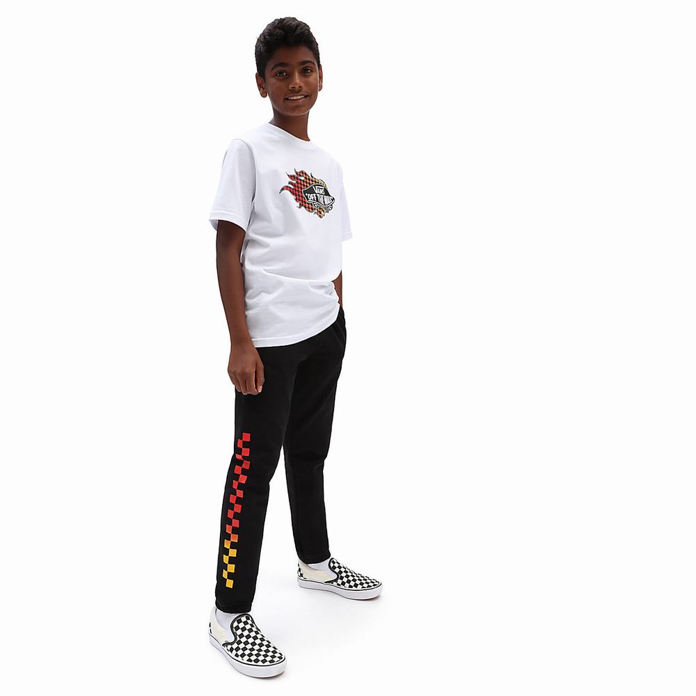 Kids' Vans Logo Repeat Fleece (8-14 years) Pants Black | USA29568